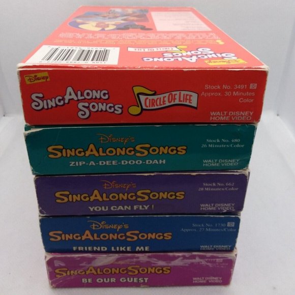 5 Walt Disney Sing Along Songs VHS Lot Animated Musical Children's Cartoons - Picture 10 of 13
